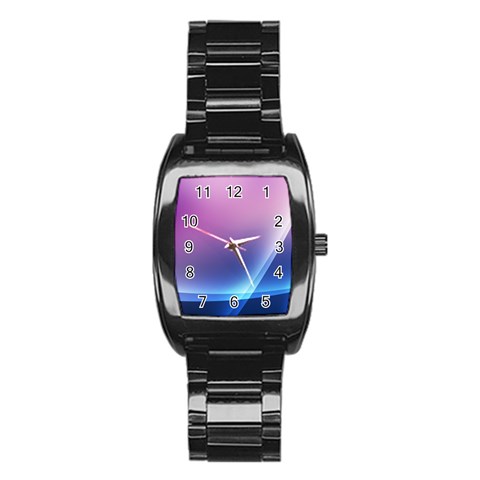 Purple Blue Wave Stainless Steel Barrel Watch from ArtsNow.com Front