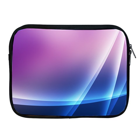 Purple Blue Wave Apple iPad Zipper Case from ArtsNow.com Front