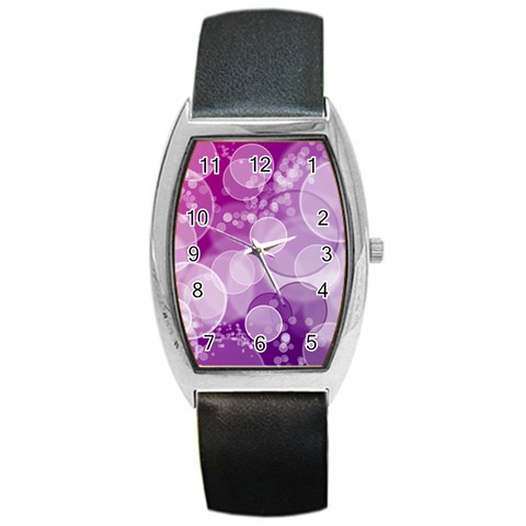 Purple Bubble Art Barrel Style Metal Watch from ArtsNow.com Front