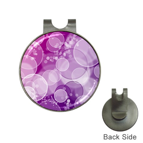 Purple Bubble Art Golf Ball Marker Hat Clip from ArtsNow.com Front