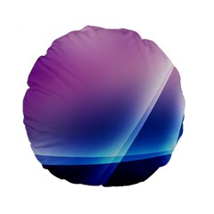 Purple Blue Wave Standard 15  Premium Flano Round Cushion  from ArtsNow.com Back