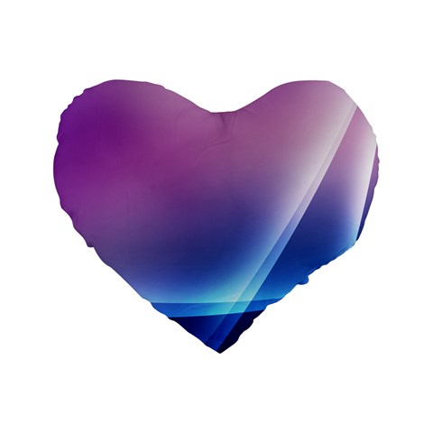 Purple Blue Wave Standard 16  Premium Flano Heart Shape Cushion  from ArtsNow.com Front