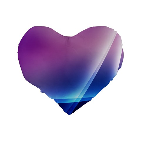 Purple Blue Wave Standard 16  Premium Flano Heart Shape Cushion  from ArtsNow.com Back