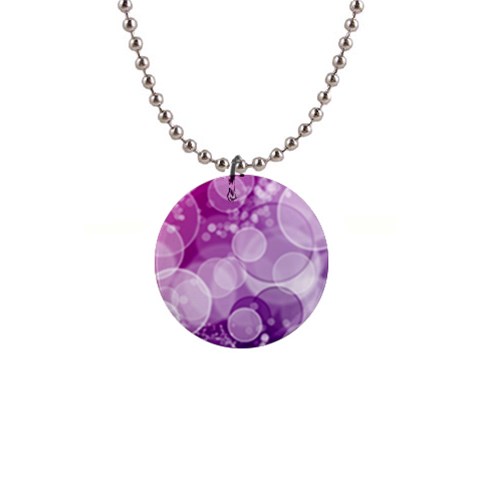 Purple Bubble Art 1  Button Necklace from ArtsNow.com Front