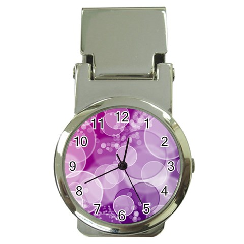 Purple Bubble Art Money Clip Watch from ArtsNow.com Front