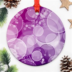 Purple Bubble Art Round Ornament (Two Sides) from ArtsNow.com Front