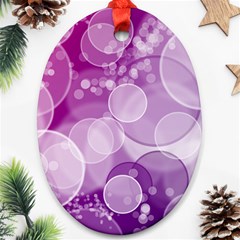 Purple Bubble Art Oval Ornament (Two Sides) from ArtsNow.com Front