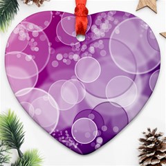 Purple Bubble Art Heart Ornament (Two Sides) from ArtsNow.com Front