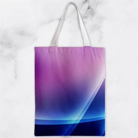 Purple Blue Wave Zipper Classic Tote Bag from ArtsNow.com Back