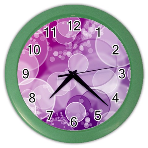 Purple Bubble Art Color Wall Clock from ArtsNow.com Front