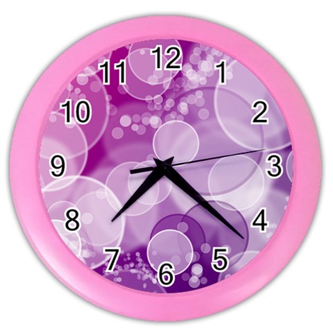 Purple Bubble Art Color Wall Clock from ArtsNow.com Front