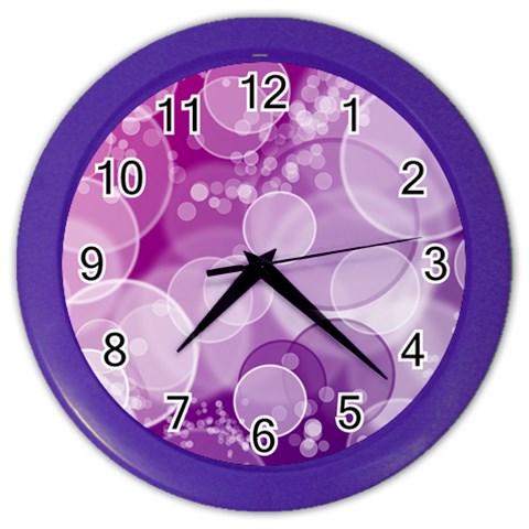 Purple Bubble Art Color Wall Clock from ArtsNow.com Front