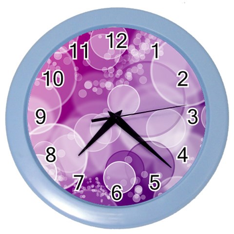 Purple Bubble Art Color Wall Clock from ArtsNow.com Front