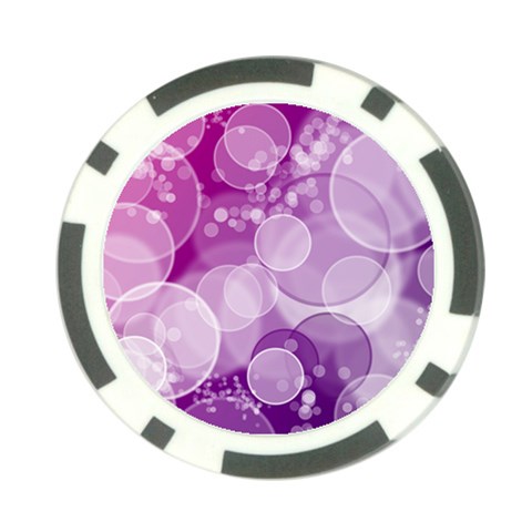 Purple Bubble Art Poker Chip Card Guard from ArtsNow.com Front