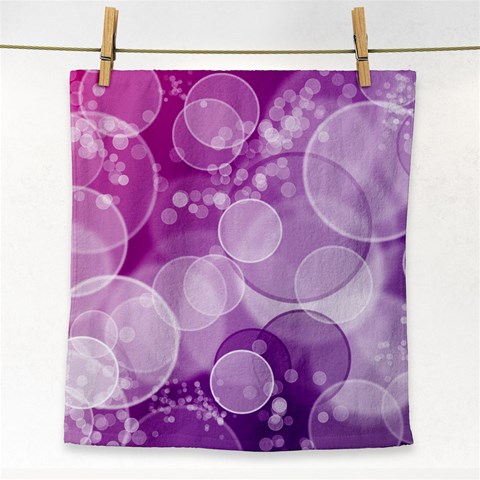 Purple Bubble Art Face Towel from ArtsNow.com Front