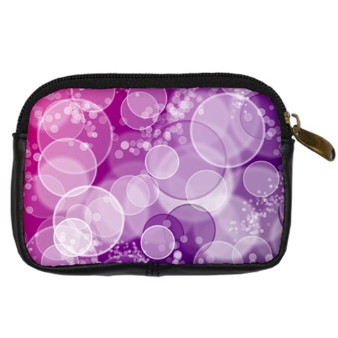 Purple Bubble Art Digital Camera Leather Case from ArtsNow.com Back