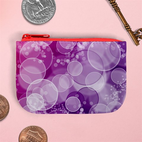 Purple Bubble Art Mini Coin Purse from ArtsNow.com Front