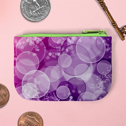 Purple Bubble Art Mini Coin Purse from ArtsNow.com Back