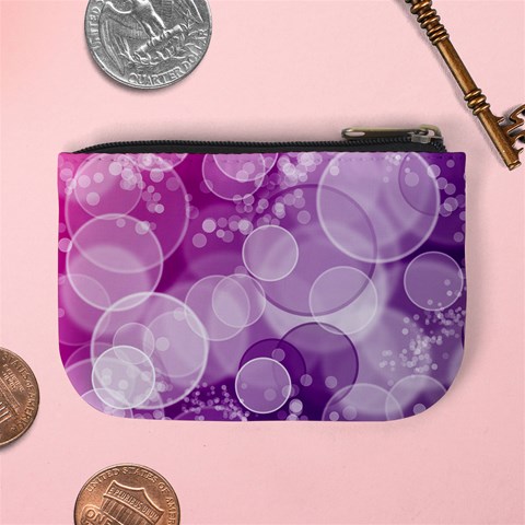 Purple Bubble Art Mini Coin Purse from ArtsNow.com Back