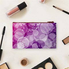 Purple Bubble Art Cosmetic Bag (Small) from ArtsNow.com Back