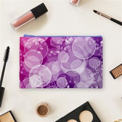 Purple Bubble Art Cosmetic Bag (Medium) from ArtsNow.com Front