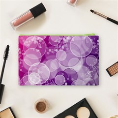 Purple Bubble Art Cosmetic Bag (Medium) from ArtsNow.com Back