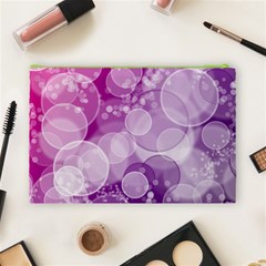 Purple Bubble Art Cosmetic Bag (Large) from ArtsNow.com Back