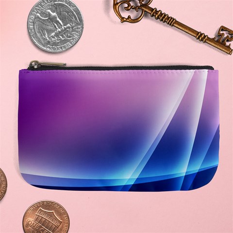 Purple Blue Wave Large Coin Purse from ArtsNow.com Front