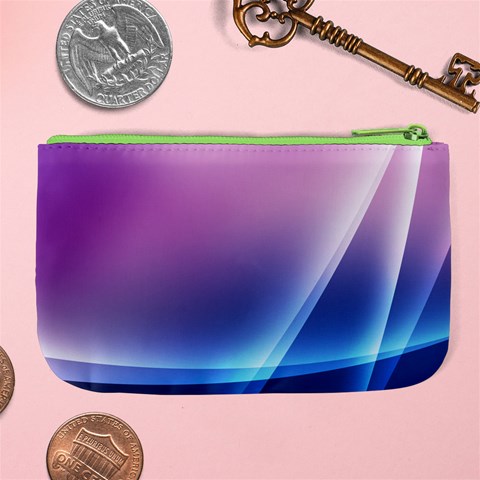 Purple Blue Wave Large Coin Purse from ArtsNow.com Back