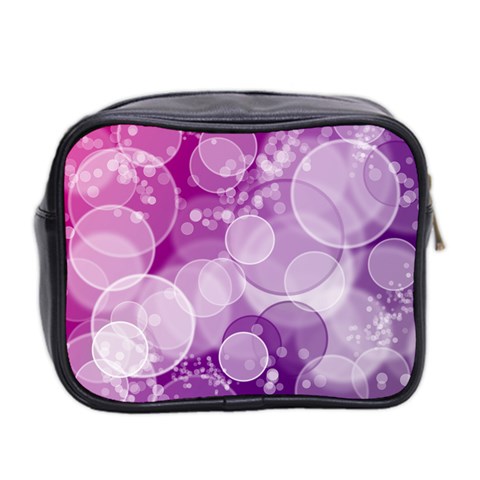 Purple Bubble Art Mini Toiletries Bag (Two Sides) from ArtsNow.com Back