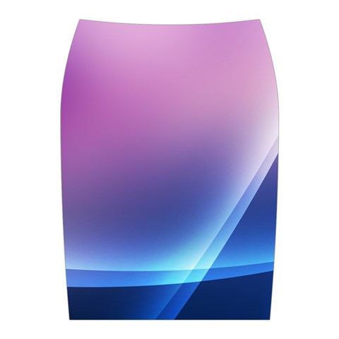 Purple Blue Wave Midi Wrap Pencil Skirt from ArtsNow.com Back