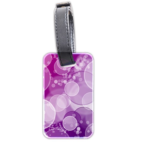 Purple Bubble Art Luggage Tag (two sides) from ArtsNow.com Front