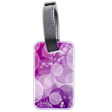 Purple Bubble Art Luggage Tag (two sides) from ArtsNow.com Back