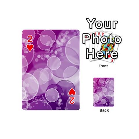 Purple Bubble Art Playing Cards 54 (Mini) from ArtsNow.com Front - Heart2