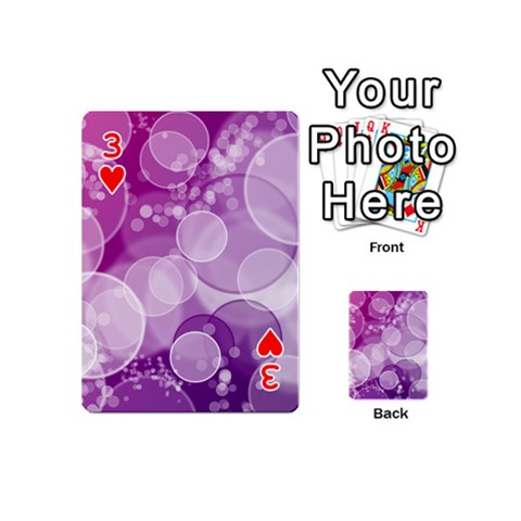 Purple Bubble Art Playing Cards 54 (Mini) from ArtsNow.com Front - Heart3