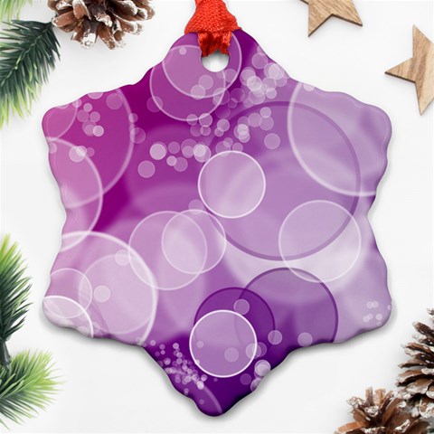 Purple Bubble Art Ornament (Snowflake) from ArtsNow.com Front