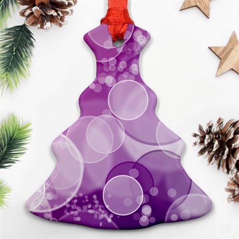 Purple Bubble Art Christmas Tree Ornament (Two Sides) from ArtsNow.com Front