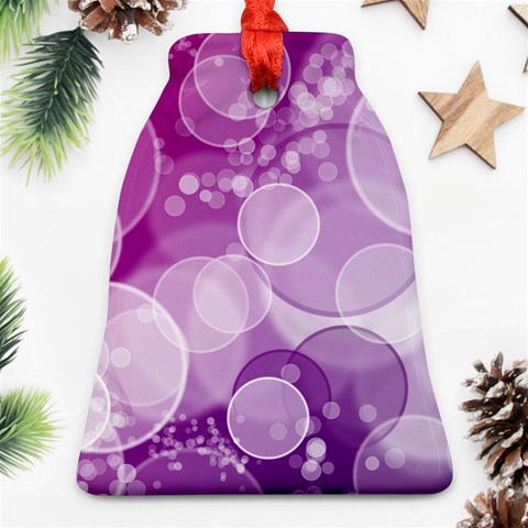 Purple Bubble Art Bell Ornament (Two Sides) from ArtsNow.com Front