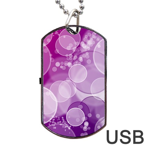 Purple Bubble Art Dog Tag USB Flash (One Side) from ArtsNow.com Front