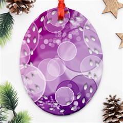 Purple Bubble Art Oval Filigree Ornament (Two Sides) from ArtsNow.com Back