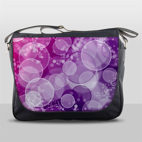 Purple Bubble Art Messenger Bag from ArtsNow.com Front