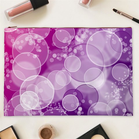 Purple Bubble Art Cosmetic Bag (XXL) from ArtsNow.com Front