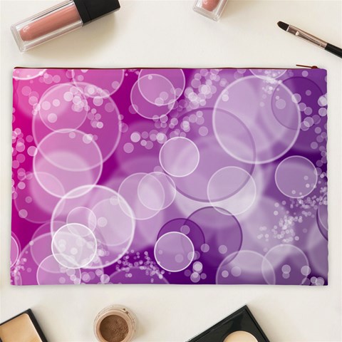 Purple Bubble Art Cosmetic Bag (XXL) from ArtsNow.com Back