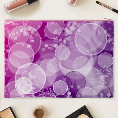 Purple Bubble Art Cosmetic Bag (XXXL) from ArtsNow.com Back