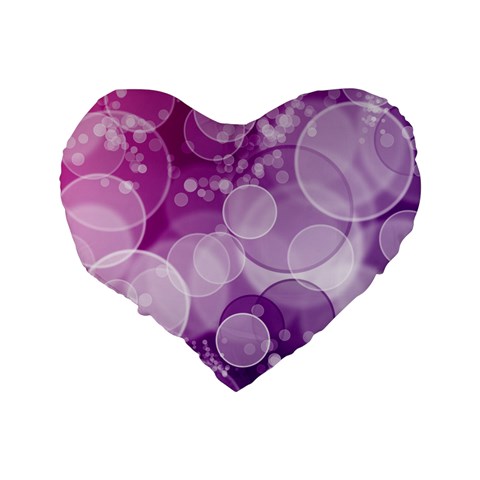 Purple Bubble Art Standard 16  Premium Heart Shape Cushion  from ArtsNow.com Back