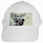 Purple Flower Art White Cap