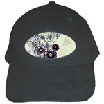 Purple Flower Art Black Cap