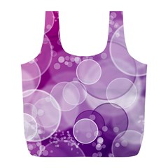 Purple Bubble Art Full Print Recycle Bag (L) from ArtsNow.com Front