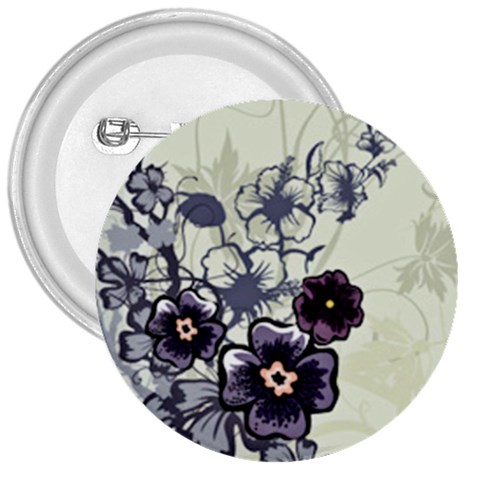 Purple Flower Art 3  Button from ArtsNow.com Front