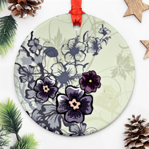 Purple Flower Art Ornament (Round) from ArtsNow.com Front